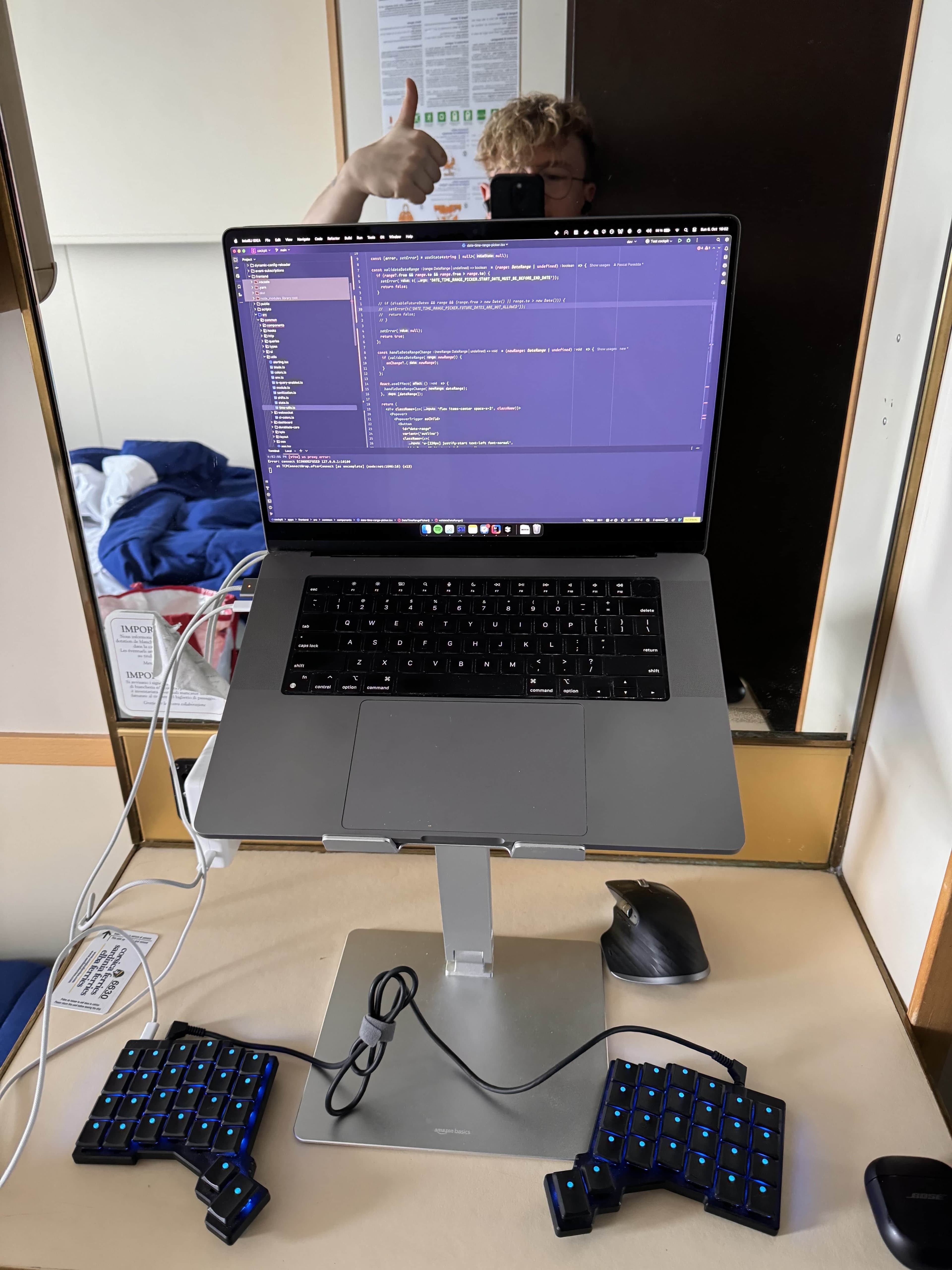 Showing Pascal Poredda hacking on the ferry to Mallorca, Spain. Where his IndieHacker journey started.